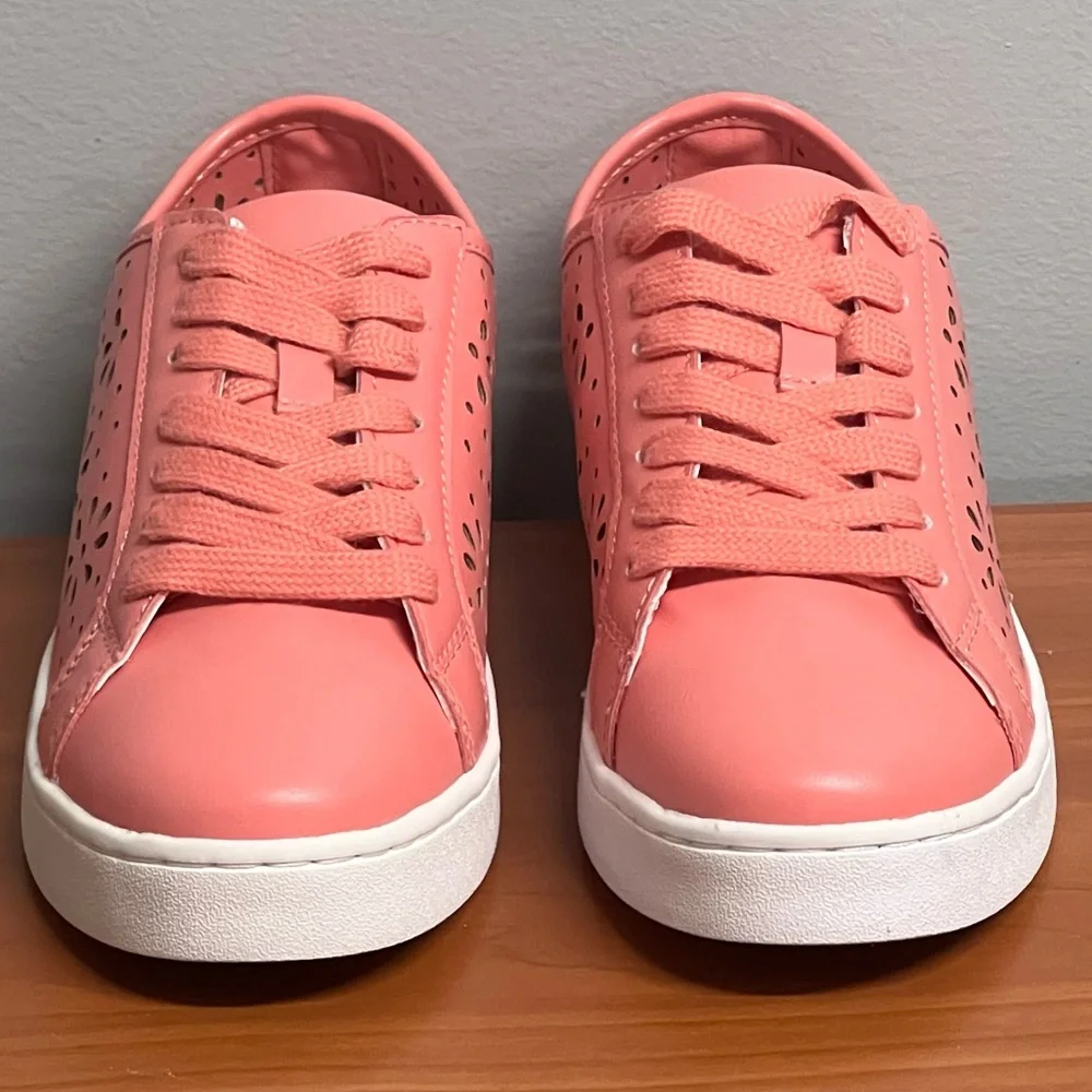 Women's Isaac Mizrahi Tamara Lace-Up Floral Perforated Sneakers Pink Siz…
